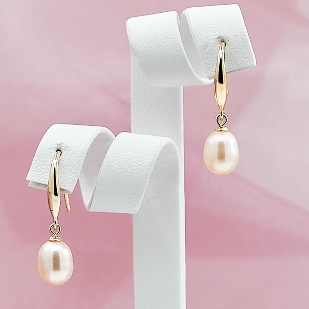 Freshwater Pearl Drop Earrings, 14K Gold Filled